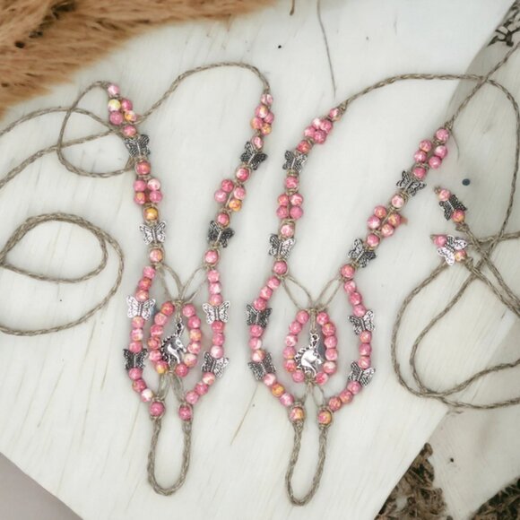 NEW  Unicorns, Butterflies, and Pink Gemstone Barefoot Sandals - Picture 2 of 5